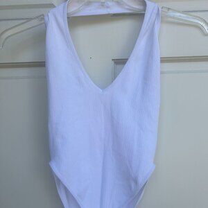 white halter top bodysuit